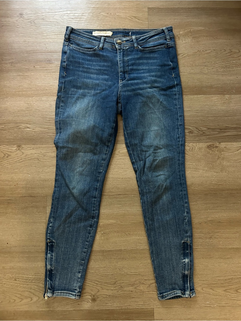 Anthropologie Pilcro Skinny Ankle Zip Blue Jeans Size 29 0496